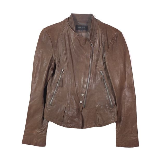 블루페페 천연 양가죽 램스킨 지퍼 디테일 자켓