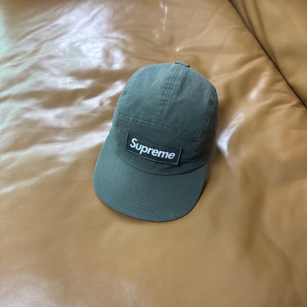 Supreme 슈프림 올리브 카키 캠프캡 모자 (Waxed Cotton)