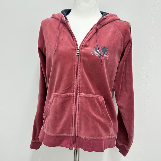 INTERCREW velvet hood zip up