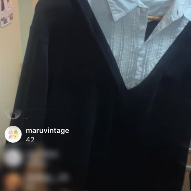 마루빈티지 셔츠 레이어드 블랙 블라우스 티셔츠