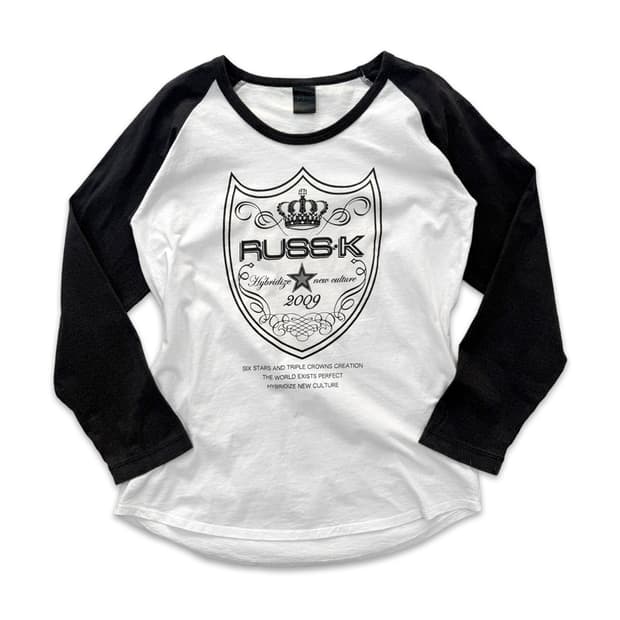 빈티지 Russ.k 블랙 레터링 y2k 긴팔티