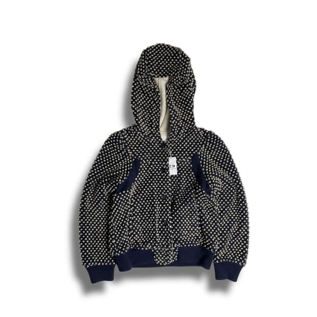 Tsumori chisato 도트 울 블렌드 후드 자켓