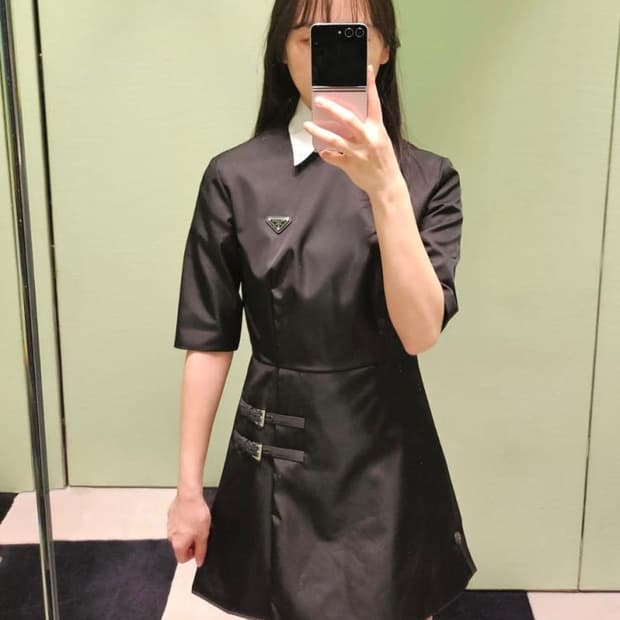 프라다 리 나일론 미니 드레스 / 36S