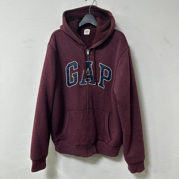 (L) 갭 GAP 기모 후드집업 버건디