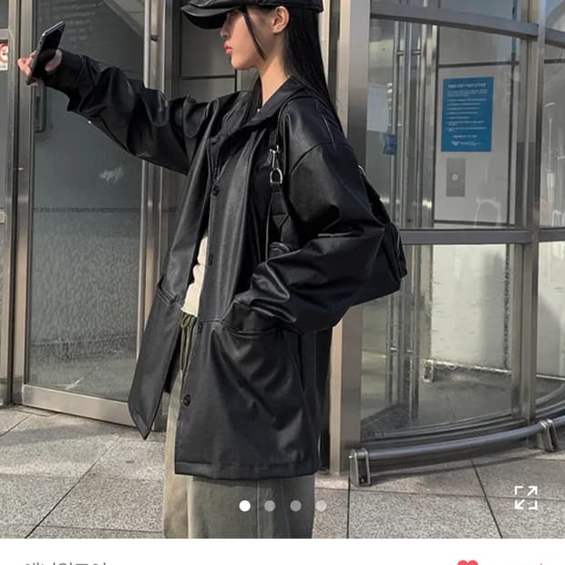 (새상품) 애니원모어 리핏 롱 레더 자켓