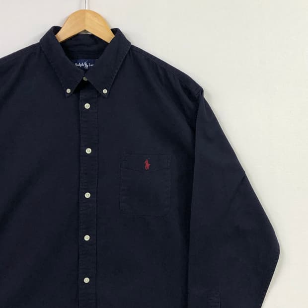 Xxl 폴로 다크네이비 솔리드코튼 셔츠