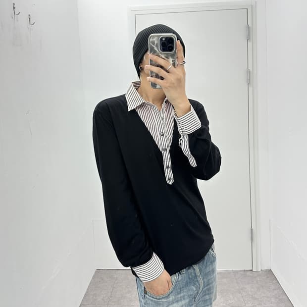 BOYS homme fake shirts layered sleeve