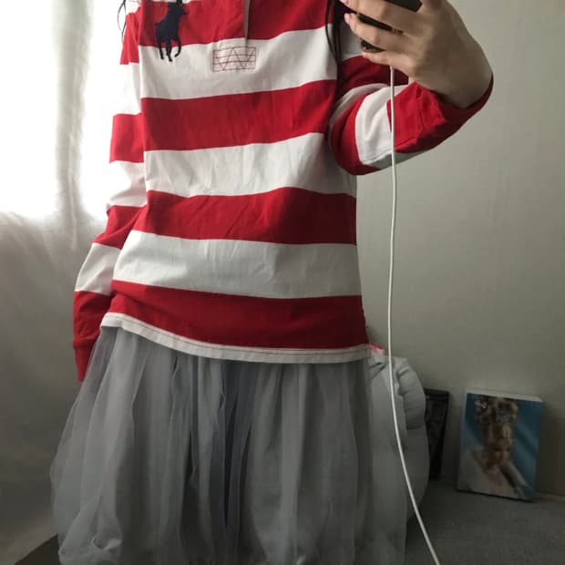 폴로 스트라이프 빅포니 럭비티셔츠