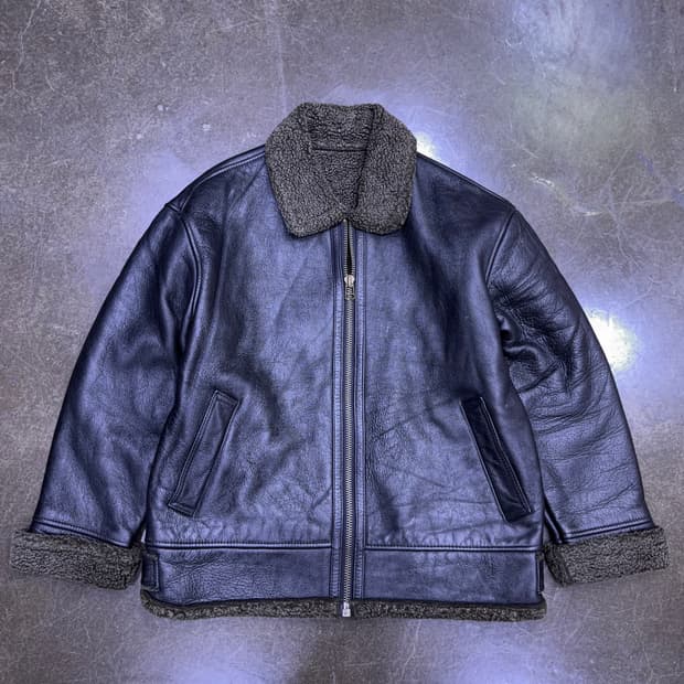 SD 빈티지 양가죽 무스탕 자켓 블랙 L