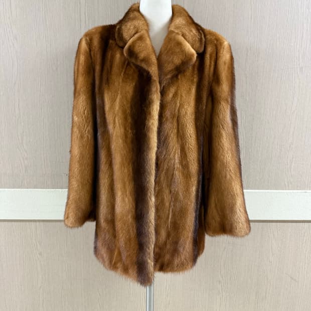 투톤 브라운 풀스킨 밍크코트