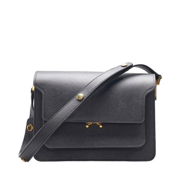 (중고) 마르니 블랙 사피아노 트렁크 미듐 숄더백