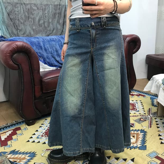 빈티지 여성 더블버튼 7부 데님팬츠 (Z1133)