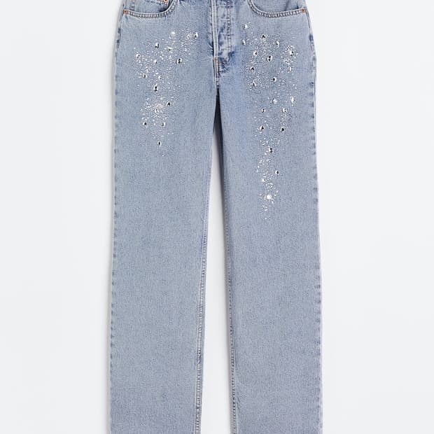 글리터 큐빅찡 denim바지