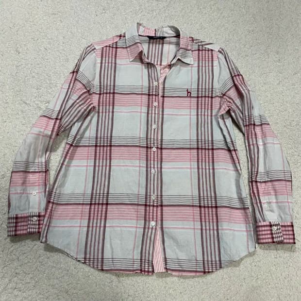 헤지스 린넨 셔츠 체크 여성 90