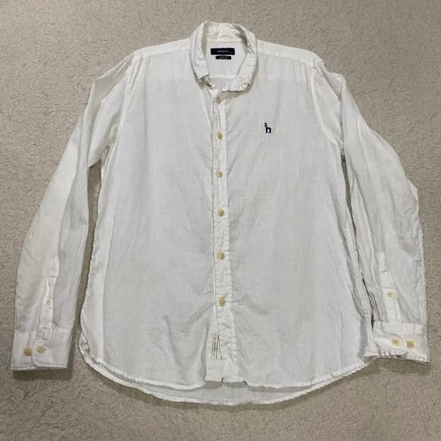 헤지스 린넨 셔츠 슬림핏 화이트 100