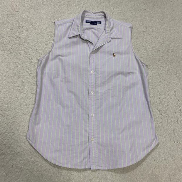 폴로 랄프로렌 스트라이프 민소매 셔츠 여성 10