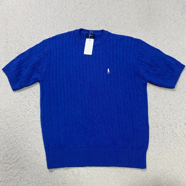 예일 케이블 반팔 니트 s