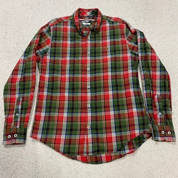 타미힐피거 셔츠 체크 남방 s