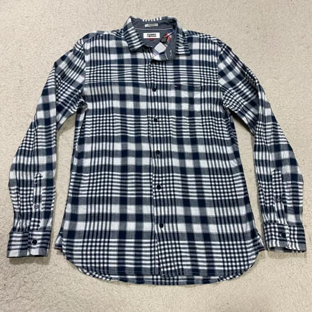 타미힐피거 셔츠 남방 체크 m 95