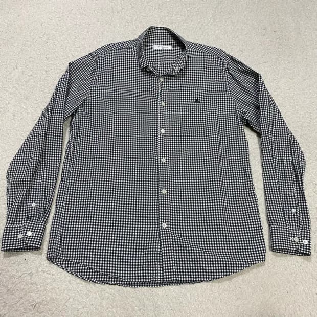 빈폴 블랙 깅엄체크 긴팔 셔츠 105