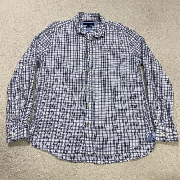 타미힐피거 체크 셔츠 남방 m