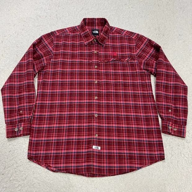 노스페이스 체크 셔츠 남방 L 100