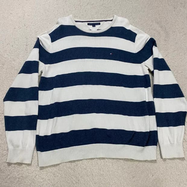 타미힐피거 스트라이프 니트 긴팔티 xl
