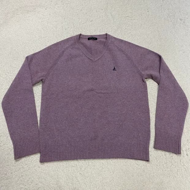 빈폴 퍼플 브이넥 니트 스웨터 105