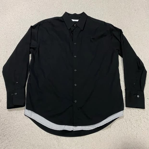 일꼬르소 IL CORSO 블랙 셔츠 스트라이프 레이어드 100