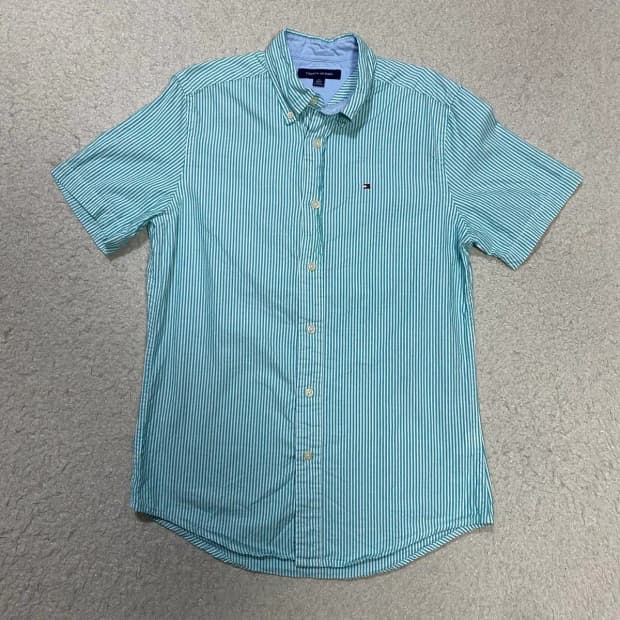 타미힐피거 스트라이프 반팔 셔츠 xs