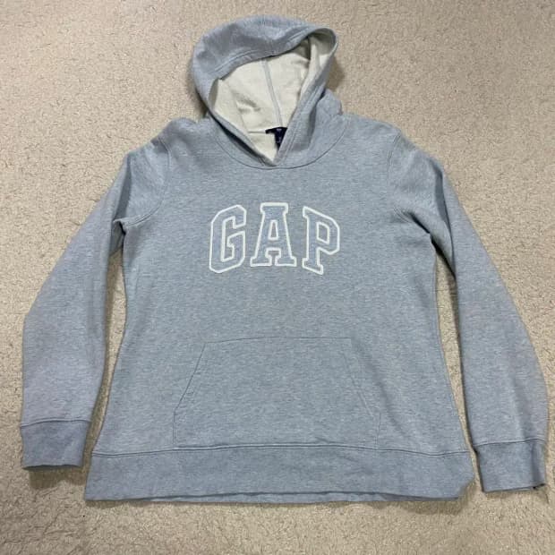갭 GAP 로고 후드티 하늘색 기모 L