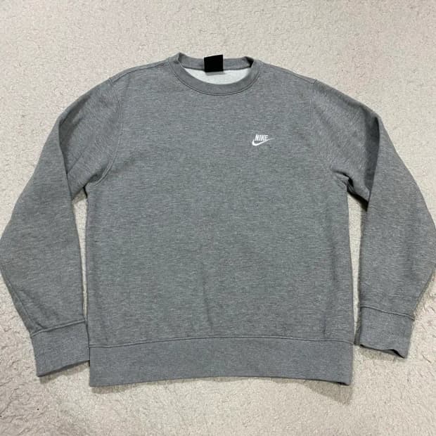 나이키 맨투맨 티셔츠 회색 기모 s