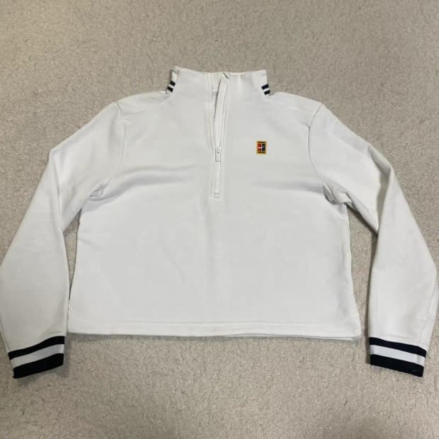 나이키 화이트 하프집업 스우시 여성