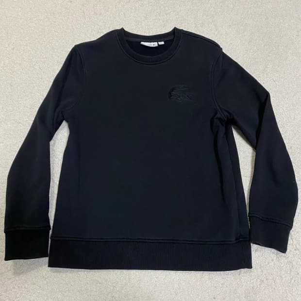 라코스테 블랙 맨투맨 티셔츠 m