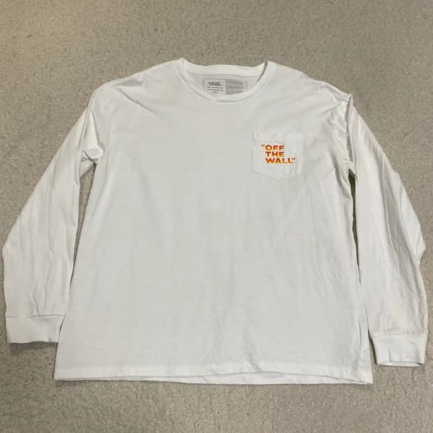 반스 롱슬리브 긴팔티 화이트 m