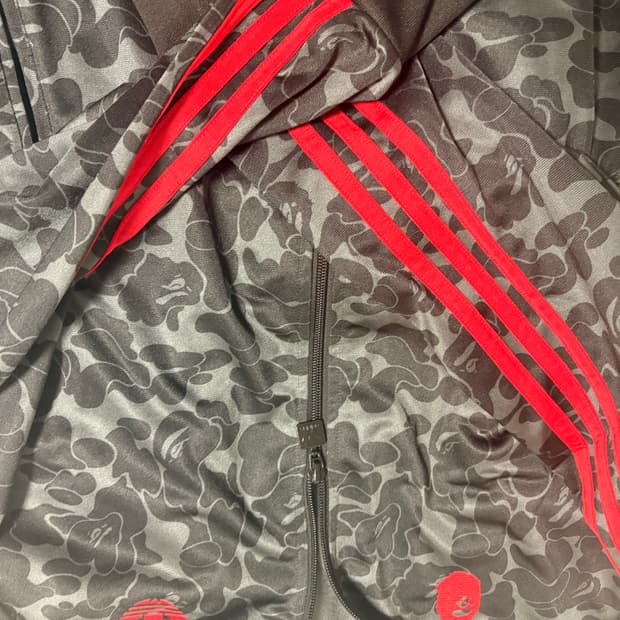 아디다스 x 베이프 올오버 프린트 트랙 탑 블랙 - US 사이즈