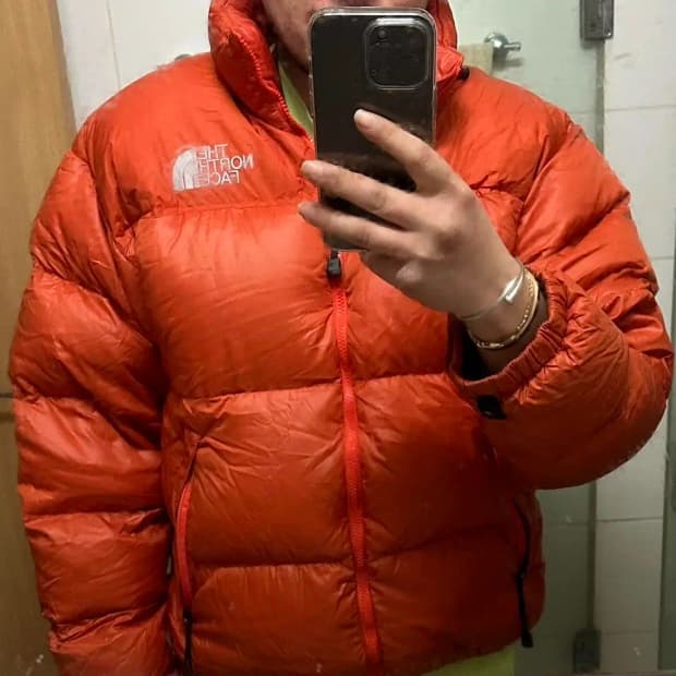 노스페이스 700눕시 오렌지 센터로고 L