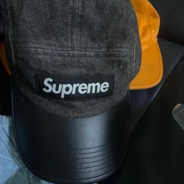 슈프림 캠프캡 블랙데님 투톤