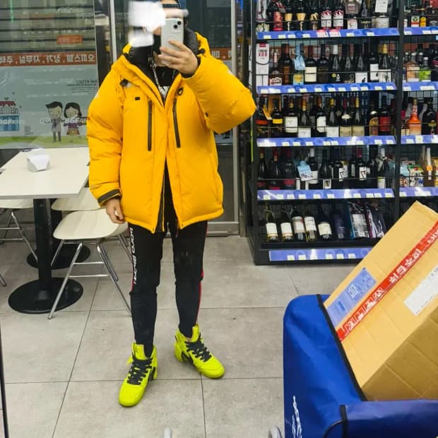 09 노스페이스  히말라야 옐로우 xl