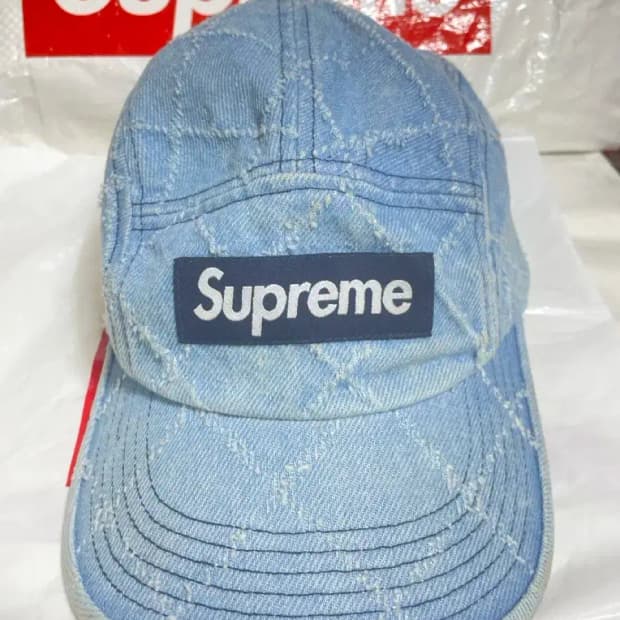 슈프림 캠프캡 워시드 데님 연청 20AW
