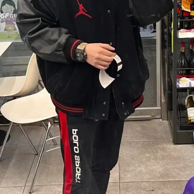 삼나스포츠  나이키 조던 점프맨 가죽 바시티 xxl