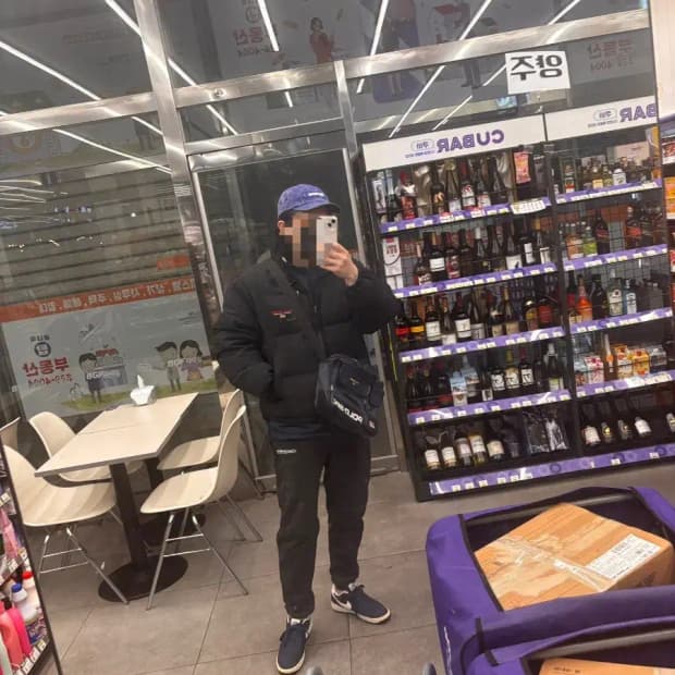 폴로스포츠 블랙 2웨이 숏 패딩 L