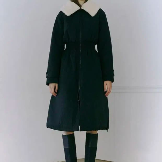에트몽 Smock Padding Coat Black