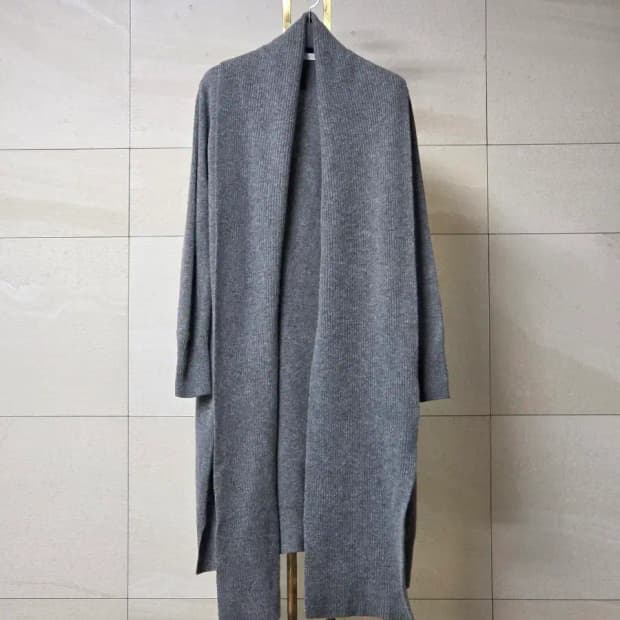 레디투웨어 r2w 울 캐시미어 숄 칼라 롱 니트 코트