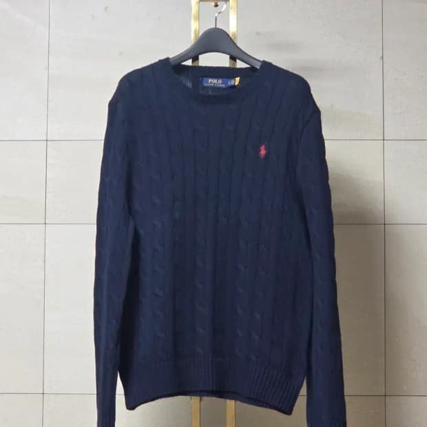 폴로 랄프로렌 네이비 꽈배기 니트