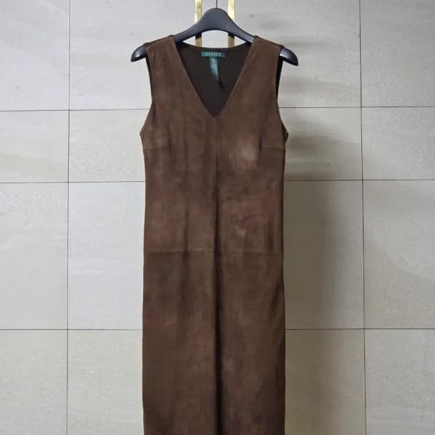 로렌 랄프로렌 리얼 스웨이드 & 메리노 울 믹스 드레스