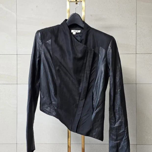 헬무트 랭 램스킨 믹스 언밸런스 자켓