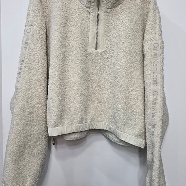 캘빈클라인 여성 후리스 반집업