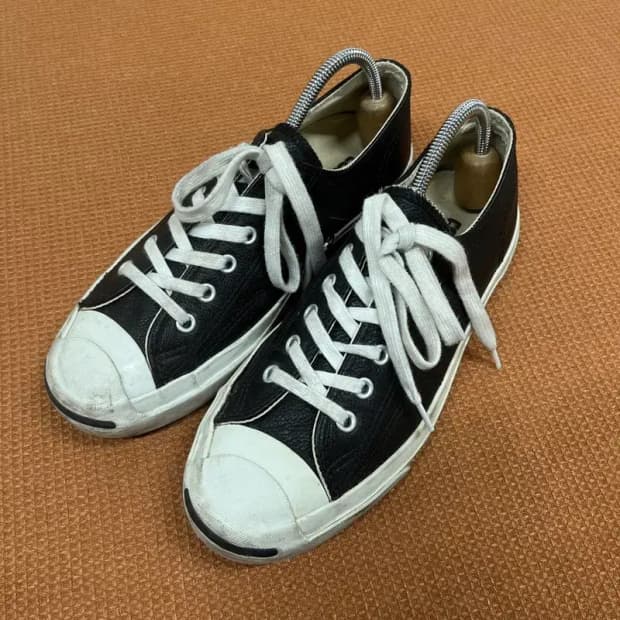 컨버스 잭퍼셀 레더 로우 블랙 스니커즈 신발 245 G07619