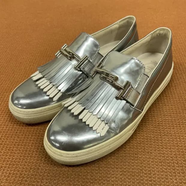 토즈 실버 테슬 슬립온 신발 38 G08368